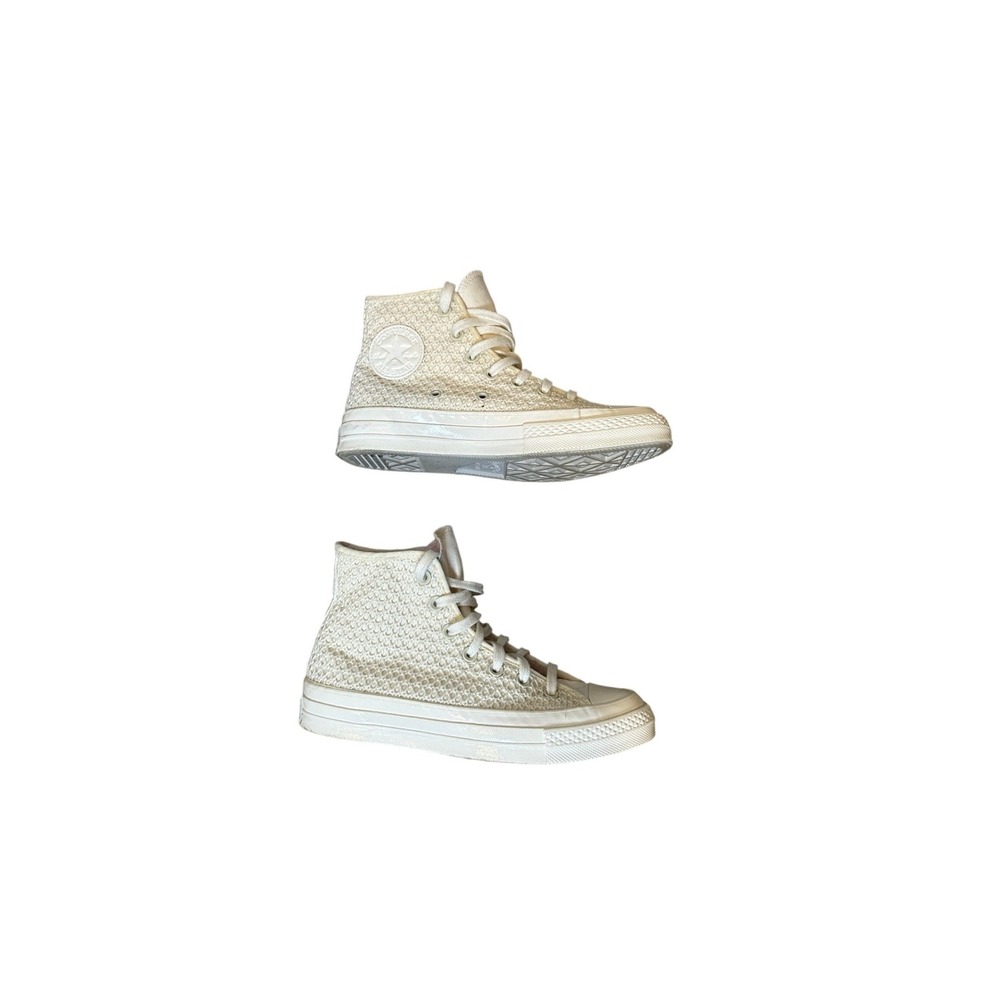 Converse Chuck 70 Hi Woven Textile Cream Sneakers‎ A07534C Womens 7.5 - Picture 1 of 5
